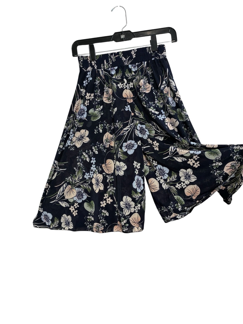 Black Floral Wide-Leg Gaucho culottes New